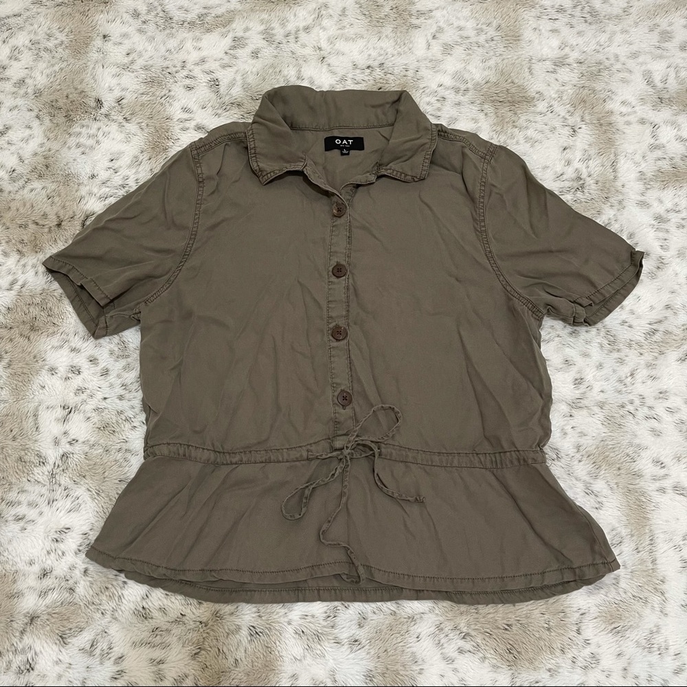 OAT • Waist Tie & Button Short Sleeve
